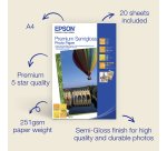Epson A4 Premium Semigloss Photo Paper 251gsm, 20 sheets
