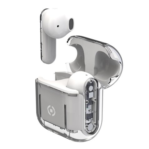Celly SHEER Auricolare True Wireless Stereo (TWS) In-ear Musica e Chiamate Trasparente, Bianco