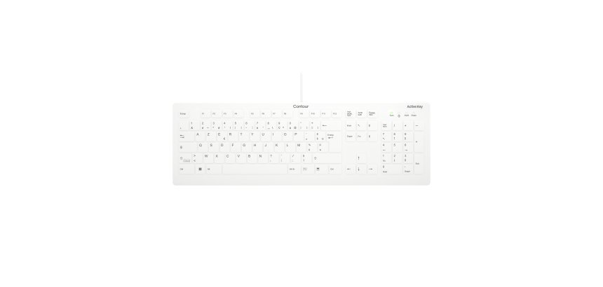 Contour Design Active Key Contour QuickClean Clavier Médical IP68 Full-Size Filaire Blanc C8112