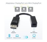 StarTech.com Câble DisplayPort vers Mini DisplayPort 15 cm - Vidéo UHD 4K x 2K - Câble Adaptateur DP Mâle vers Mini DisplayPort Femelle - Câble de Rallonge pour Ordinateur DP vers Moniteur mDP 1.2