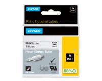 DYMO Rhino Industrielles Gaines thermorétractables autocollantes | 24 mm x 1,5 m | impression en noir sur fond blanc