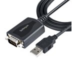 StarTech.com 1m USB Serial Converter Kabel, USB naar Serieel met COM Poort Retention, DB9 Male RS232 naar USB, USB naar Serial Adapter voor PLC/Printer/Scanner, Prolific Chipset, Windows/Mac