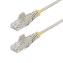 startechcom cable ethernet cat6 delgado gris de 25cm - poe 100w - cable de red sin enganches - cable rj45 snagless 28awg cobre puro - cable utp slim - alivios de tensian - lszh - probado con fluke
