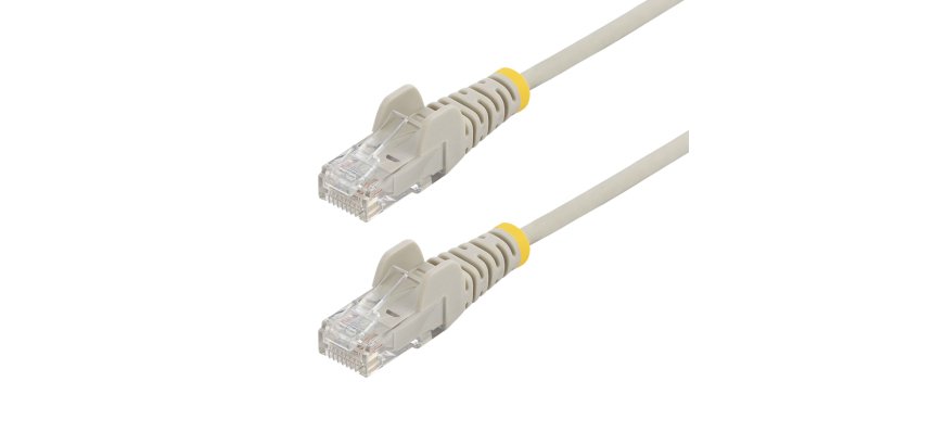 StarTech.com Câble Ethernet CAT6 Gris Fin de 15m, Sans Accroc, 100W PoE, UTP, LSZH, Fil de Cuivre Pur 28AWG, Cordon Patch Réseau RJ45 avec Serre-Câble, Contrôlé Fluke