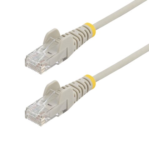 StarTech.com Câble Ethernet CAT6 Gris Fin de 5m, Sans Accroc, 100W PoE, UTP, LSZH, Fil de Cuivre Pur 28AWG, Cordon Patch Réseau RJ45 avec Serre-Câble, Contrôlé Fluke