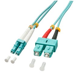 Lindy 3.0m OM3 LC - SC Duplex cavo InfiniBand e in fibra ottica 3 m Turchese