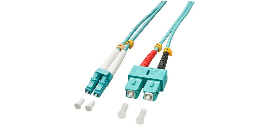 Lindy 3.0m OM3 LC - SC Duplex cavo InfiniBand e in fibra ottica 3 m Turchese