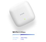 D-Link DAP-X3060 point d'accès réseaux locaux sans fil 3000 Mbit/s Blanc Connexion Ethernet, supportant l'alimentation via ce port (PoE)