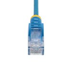 StarTech.com Câble Ethernet CAT6 Bleu Fin de 5m, Sans Accroc, 100W PoE, UTP, LSZH, Fil de Cuivre Pur 28AWG, Cordon Patch Réseau RJ45 avec Serre-Câble, Contrôlé Fluke