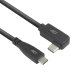 ACT Câble USB 3.0 10 Gbit/s 60 W USB Type-C (droit) vers USB Type-C (coudé à gauche/droite), 3 mètre