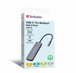 Verbatim CMH-08 USB Type-C 5000 Mbit/s Silver