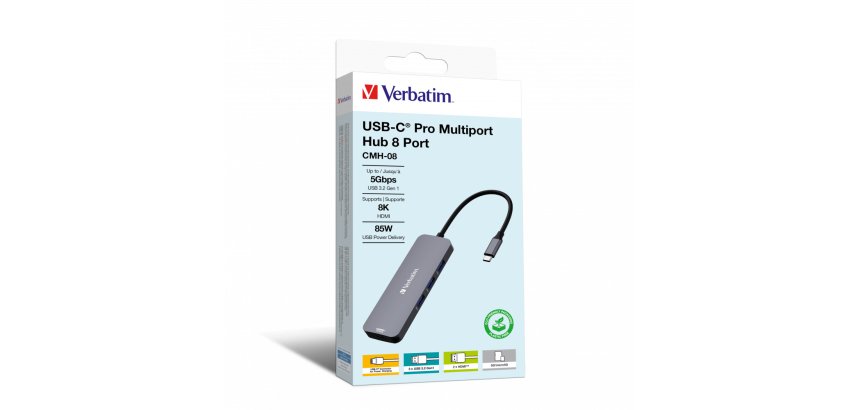 Verbatim CMH-08 USB Type-C 5000 Mbit/s Argent
