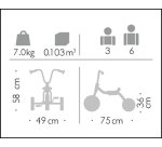 Tricycle trikes selle 2 positions 3/6 ans 75x58x49cm