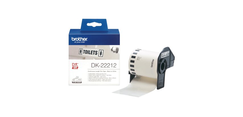 Brother DK-22212 - Original Continuous Film Roll – Black on White, 62 mm