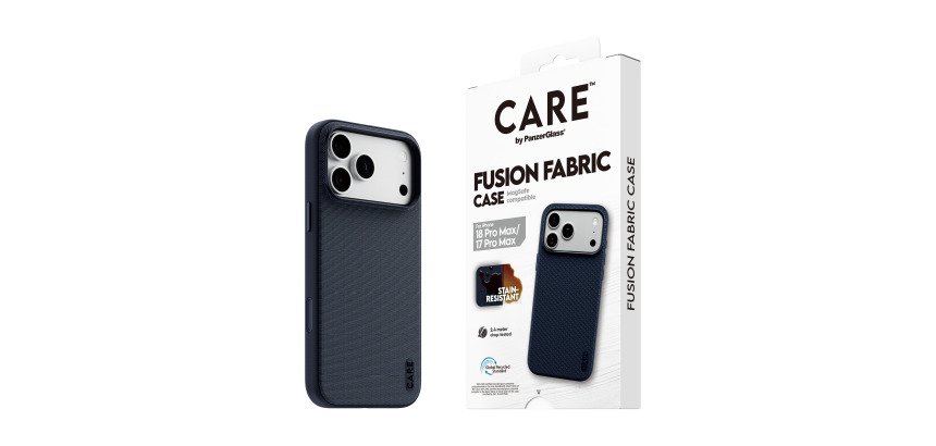 PanzerGlass CARE™ by ® Fusion Fabric Case Blue w. MagSafe iPhone 18 Pro Max | 17 Pro Max protective phone case 17.5 cm (6.9") Blue Cover