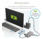 StarTech.com USB-C Triple-Monitor Multiport Adapter, Dual 4K 60Hz + 4K 30Hz HDMI & DisplayPort, 4-Port USB Hub, 100W PD Pass-Through, GbE, SD/MicroSD Card Readers