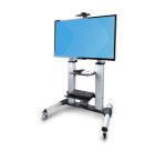 StarTech.com Support TV à Roulettes pour Écrans Plats de 60 à 100 pouces jusqu'à 100 kg, Réglage en Hauteur par Manivelle, Support/Chariot Télé Mobile