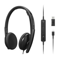 Lenovo 4XD1M45626 cuffia e auricolare Cablato A Padiglione USB tipo-C Nero