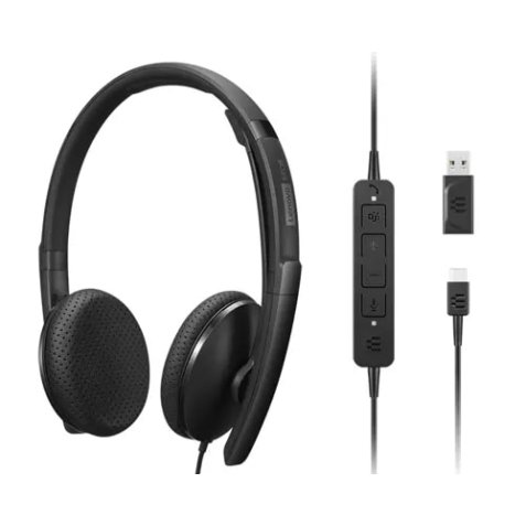 Lenovo 4XD1M45626 écouteur/casque Avec fil Arceau USB Type-C Noir