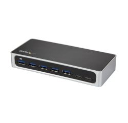 StarTech.com 7 Port USB C Hub with Fast Charge Port - USB-C to 5x USB-A 2x USB-C (USB 3.0 SuperSpeed 5Gbps) - Self Powered USB 3.2 Gen 1 Type-C Hub w/ Power Adapter - Desktop/Laptop Hub