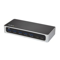 StarTech.com 7 Port USB C Hub with Fast Charge Port - USB-C to 5x USB-A 2x USB-C (USB 3.0 SuperSpeed 5Gbps) - Self Powered USB 3.1 Gen 1 Type-C Hub w/ Power Adapter - Desktop/Laptop Hub