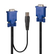 lindy 32186 cable para video teclado y ratan kvm negro azul 2 m