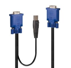 Lindy 32186 cable para video, teclado y ratón (kvm) Negro, Azul 2 m