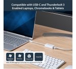 StarTech.com USB-C to Gigabit Ethernet Adapter, White, Thunderbolt 3 Compatible, Windows & Mac, RJ45 LAN Network Converter