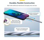 StarTech.com 15cm (6in) White USB-C Charging Cable, 60W (3A) PD, Dual-Layer Braided Nylon/TPE Jacket, Rugged USB C Charging Cord, USB 2.0 Laptop Charger Cable