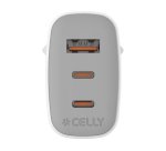 Celly UPTC1USB2USBC65 cargador de dispositivo móvil Smartphone, Tableta, Teléfono Blanco USB Interior
