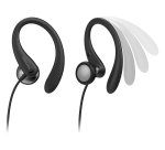 Philips TAA1105BK/00 Cuffie con Filo per Fitness e Sport, Microfono, IPX2 Resistenti al Sudore, Supporti per l'orecchio Flessibili, Vestibilità Sicura, Pulsanti Integrati, Auricolari con Filo, Nero