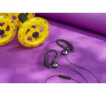 Philips TAA1105BK/00 Cuffie con Filo per Fitness e Sport, Microfono, IPX2 Resistenti al Sudore, Supporti per l'orecchio Flessibili, Vestibilità Sicura, Pulsanti Integrati, Auricolari con Filo, Nero