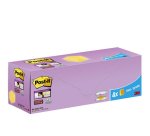 Pack de 24 blocs notes jaunes Super Sticky 76 x 76 mm - bloc de 90 feuilles dont 4 offerts.