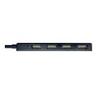 AISENS Hub USB 2.0, Tipo A/M - 4 x Tipo A/H, Negro, 30 cm