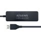 AISENS Hub USB 2.0, Tipo A/M - 4 x Tipo A/H, Negro, 30 cm