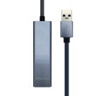AISENS Conversor USB 3.0 a ethernet gigabit 10/100/1000 Mbps + Hub 3 x USB 3.0, Gris, 15 cm