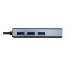 AISENS Conversor USB 3.0 a ethernet gigabit 10/100/1000 Mbps + Hub 3 x USB 3.0, Gris, 15 cm