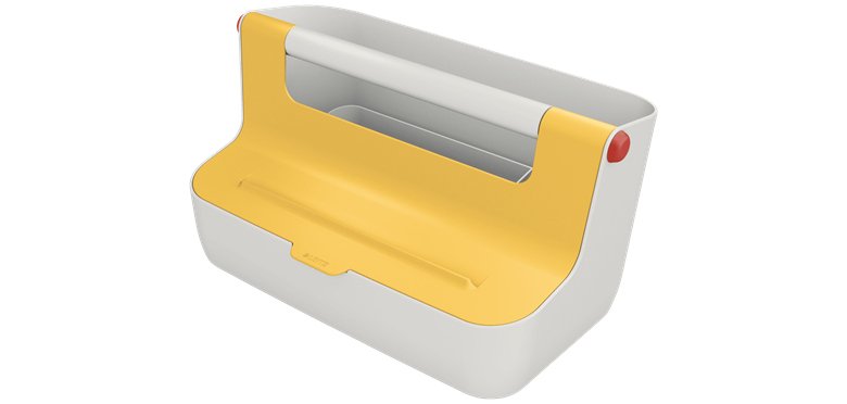 Boîte de rangement Cosy, L214 x H196 x P367 mm, jaune