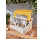 Boîte de rangement Cosy, L214 x H196 x P367 mm, jaune