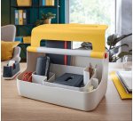 Boîte de rangement Cosy, L214 x H196 x P367 mm, jaune