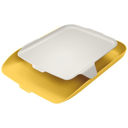 Corbeille à courrier avec organiseur de bureau Cosy, L274 x H62 x P391 mm, jaune