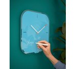 Pendule leitz cosy horloge mural analogique coloris bleu