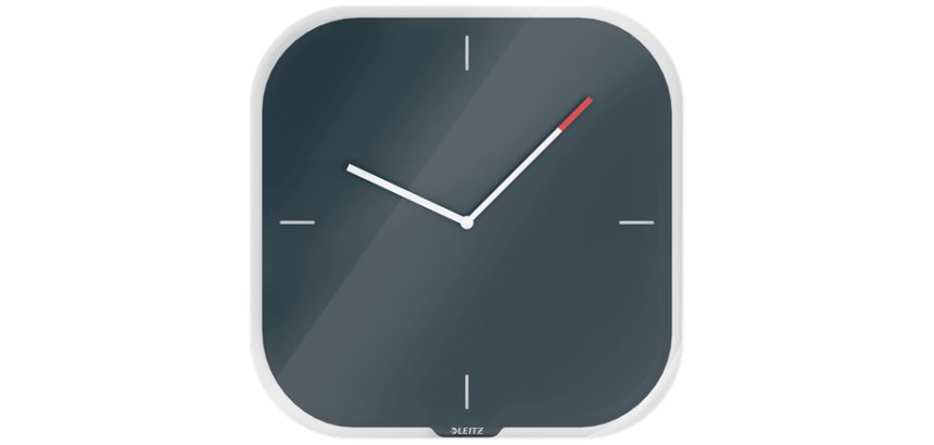 Pendule leitz cosy horloge mural analogique coloris gris