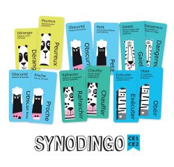 Apprendre a lire et a ecrire cocktail games synodingo ce1  au ce2 5 regles synonymes et  contraires 103 cartes 6