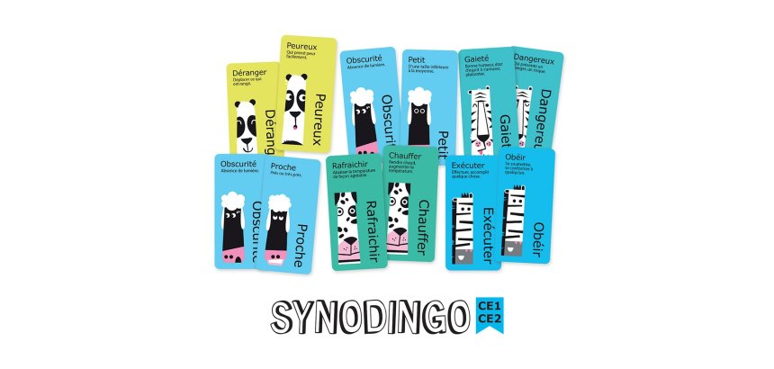 Apprendre a lire et a ecrire cocktail games synodingo ce1  au ce2 5 regles synonymes et  contraires 103 cartes 6