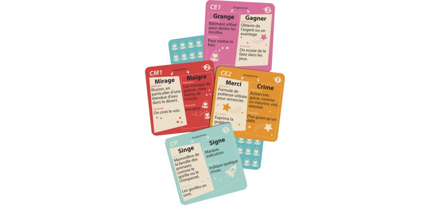 Apprendre a lire et a ecrire cocktail games vocadingo cp   au cm1 deviner le mot 50      cartes mots 4 cartes