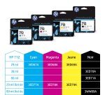 HP Pack de 3 cartouches d'encre DesignJet 712, jaune, 29 ml