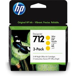 HP Confezione da 3 cartucce di inchiostro giallo originale DesignJet 712 da 29 ml