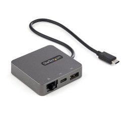 Base para portátil y replicador de puertos Alámbrico USB 3.2 Gen 2 (3.1 Gen 2) Type-C Negro, Plata