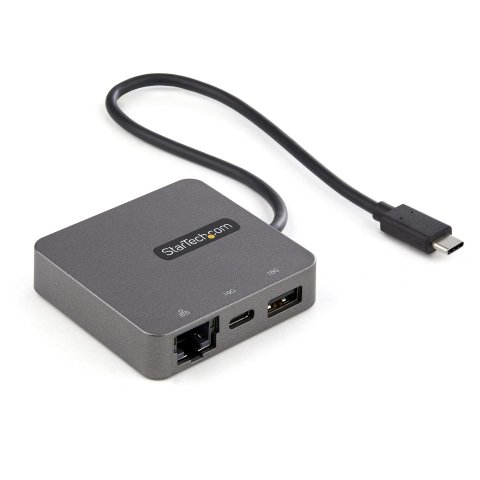 Base para portátil y replicador de puertos Alámbrico USB 3.2 Gen 2 (3.1 Gen 2) Type-C Negro, Plata